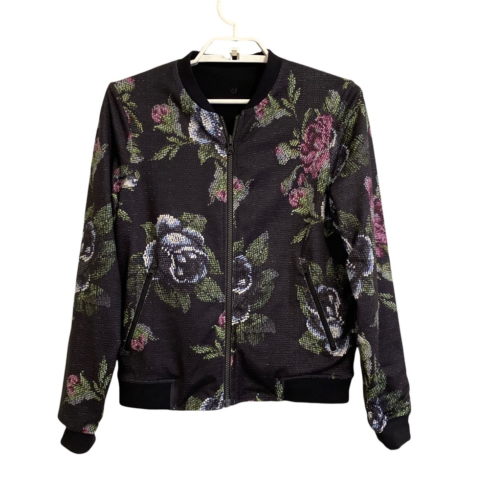 Lululemon Party Bomber Jacket Reversible Garden Party size 10